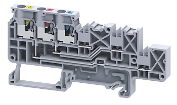 Клемма для подключения датчиков CPPT2.5/4 - Клемма для подключения датчиков, тип фиксации провода: push-in, номинальное сечение: 2,5 мм кв., 16A, 150V, ширина: 7 мм, цвет: серый, тип монтажа: DIN 35