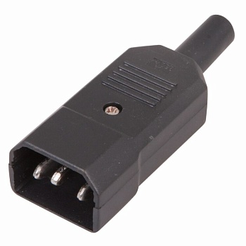 Сетевой разъем на кабель вилка тип C14 - Разъем питания серии AC, вилка 3-х полюсная на кабель, 10А 250В