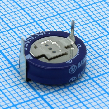 TS12-01-5R5-H334DZDR - Ионистор стандартный мини 5,5V, 0,33F, -25...+70°C, 1000h, 10,5x5,4mm, горизонтального исполнения