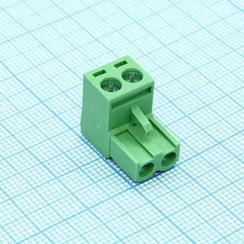 5ESDV-02P - Клеммник угловой, шаг 5.00мм, 2 контакта (15A 300V)