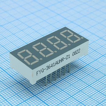 FYQ-3641AUHR-21 - 4-х разрядный индикатор 9,2мм/красный/650нм/30-60мКд/ОК