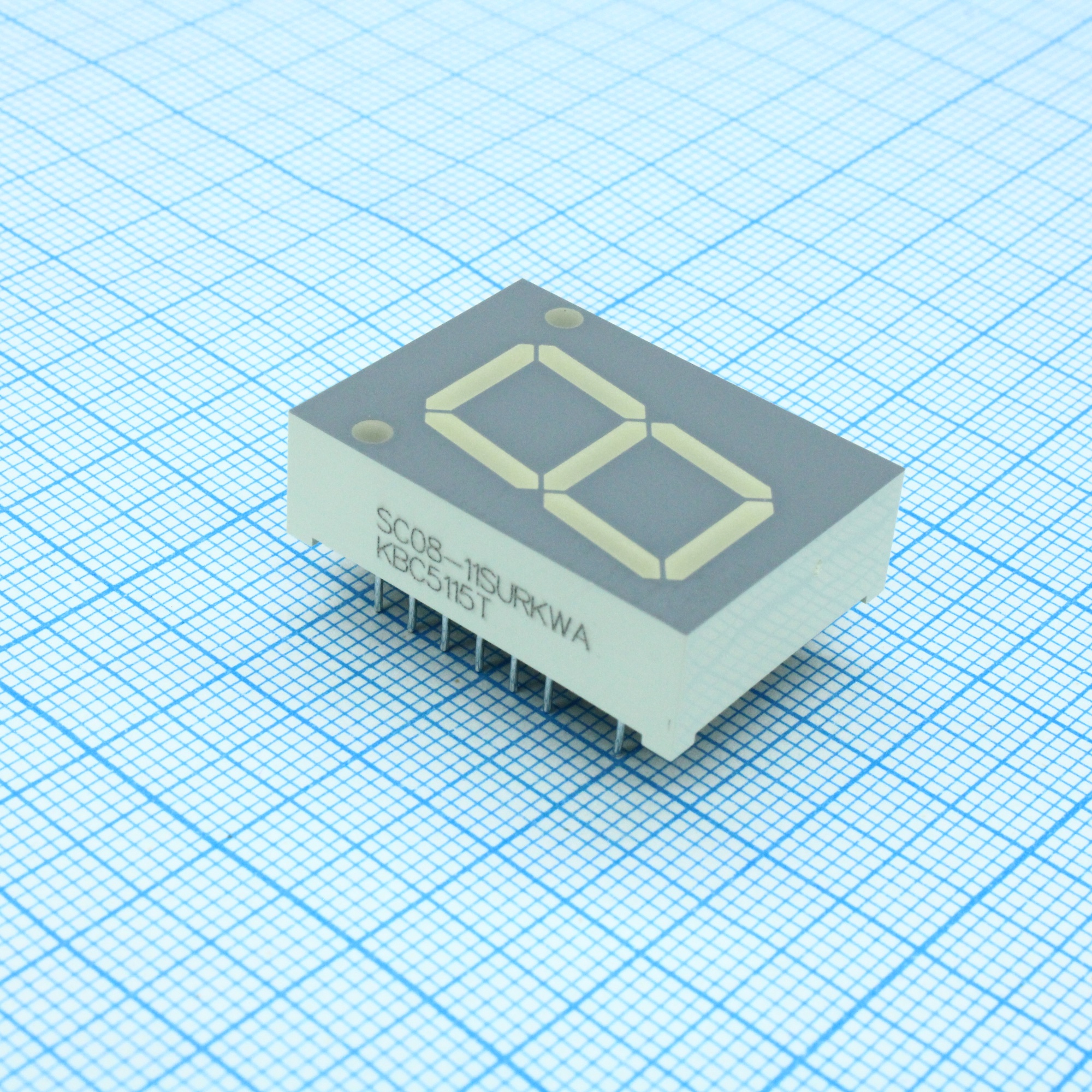 SC08-11SURKWA - 1 разрядный индикатор 20,32мм/красный/630нм/21-61мкд/ОК
