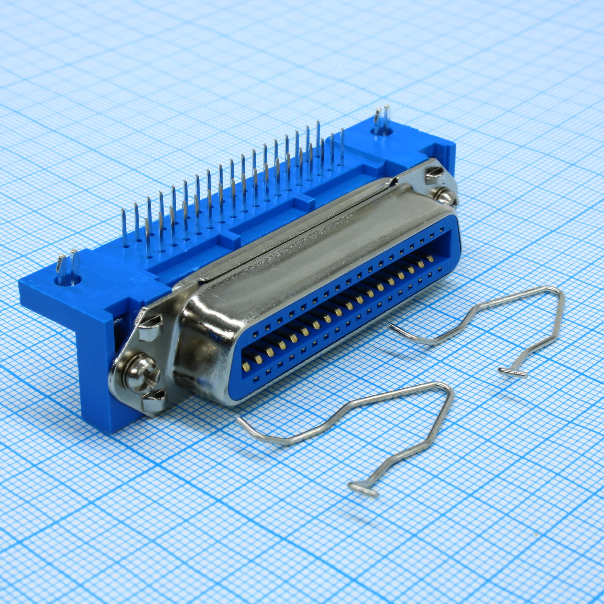 DS1079-F360BS - Розетка centronics 36 контактов на плату, прямой угол со скобой