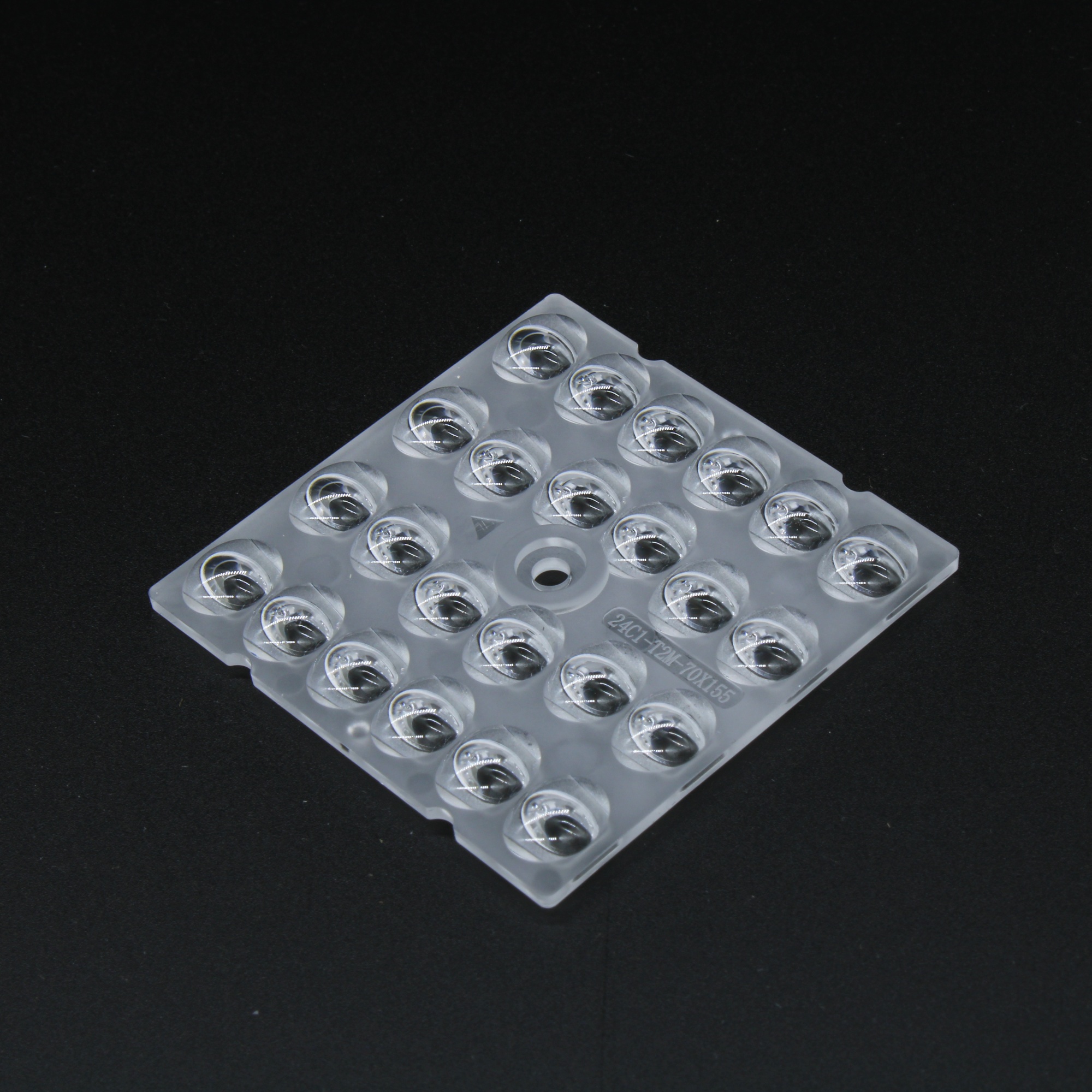 ALST50D24LEDT2M-B - Групповая квадратная линза на 24 светодиода 3030/2835 эфф=93%, диаграмма T2M-B, 50x50mm   H:3.9mm, PC