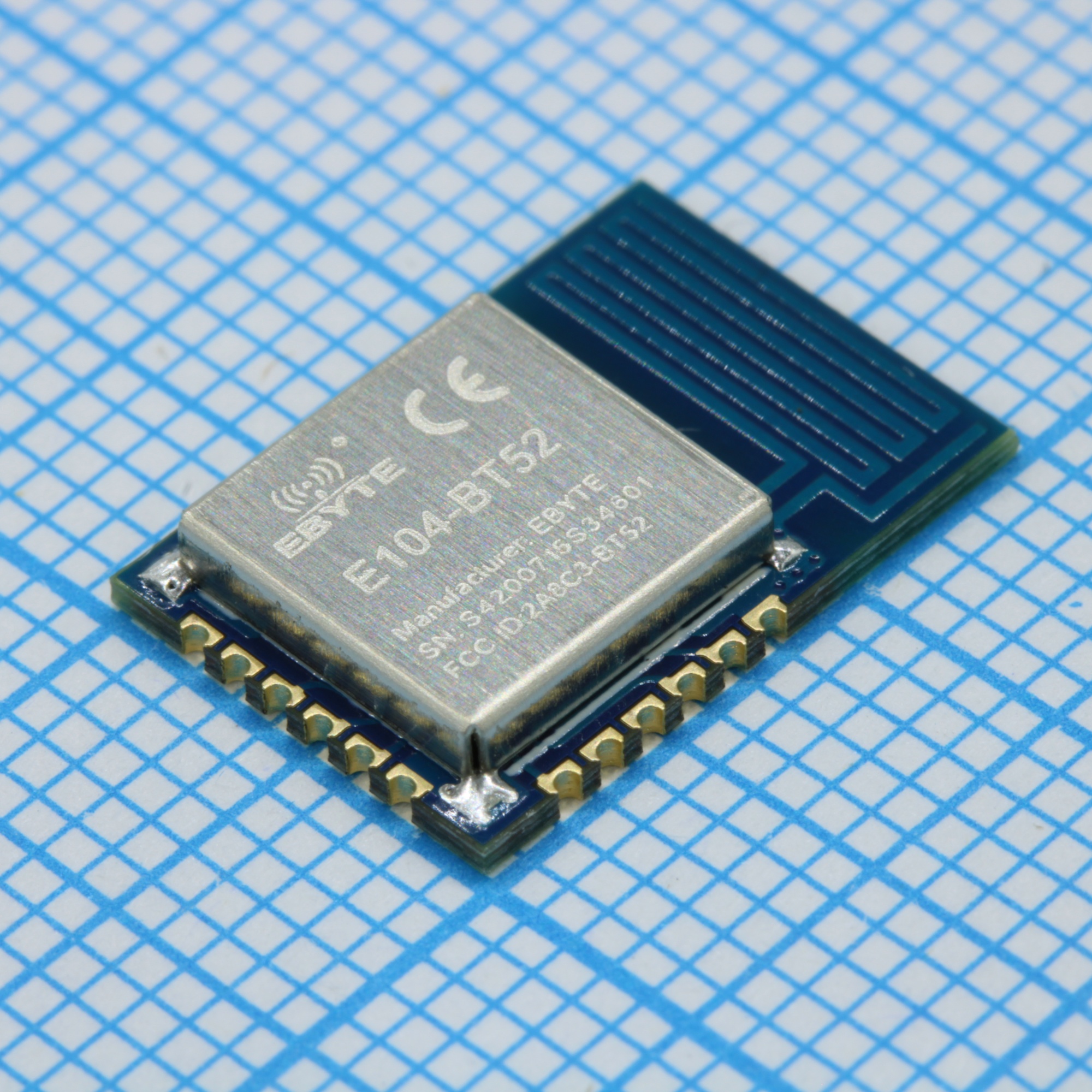 E104-BT52 - Модуль Bluetooth последовательный интерфейс BLE 5.0 поддержка передачми в диапазоне 2.4 ГГц низкое энергопотребление