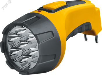 Фонарь светодиодный NPT-CP04-ACCU 7LED аккумуляторный с вилкой для зарядки пластик 18632