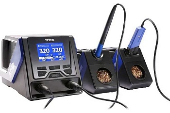 GT-6200 - Цифровая двухканальная станция 200Вт, в комплекте паяльник GT-Y130 (130 Вт) и термопинцет GT-N100 с подставками S-01 и S-02