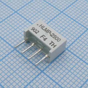 HLMP-2500 - Светодиодный модуль 1хLEDх8,89х3,81мм/зеленый/572нм/5-25мкд/белый матовый