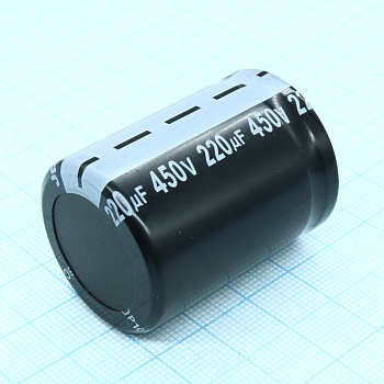 THS227M450S1A5S40L - Конденсатор алюминиевый электролитический 220мкФ 450В ±20% (30 X 40мм) защелкиваемые выводы 10мм 1220мА 2000час 105°С россыпь