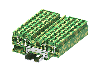 Заземляющая клемма TC4-4-PE - Заземляющая клемма, 4 точки подключения, пружинный, номинальное сечение: 4 мм кв., ширина: 6,2 мм, цвет: желто-зеленый, тип монтажа: DIN 35