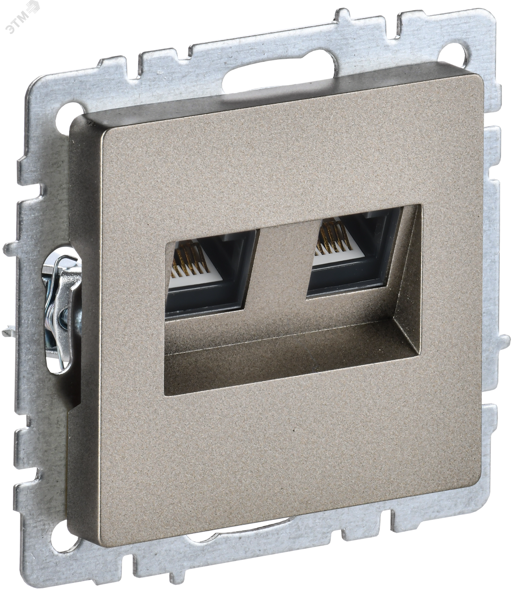 Розетка компьютерная двойная СП RJ45 кат.5E BRITE РК10-2-БрШ шампань BR-K20-1-K37