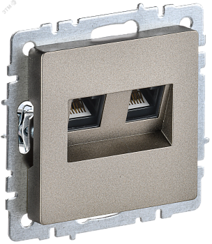 Розетка компьютерная двойная СП RJ45 кат.5E BRITE РК10-2-БрШ шампань BR-K20-1-K37