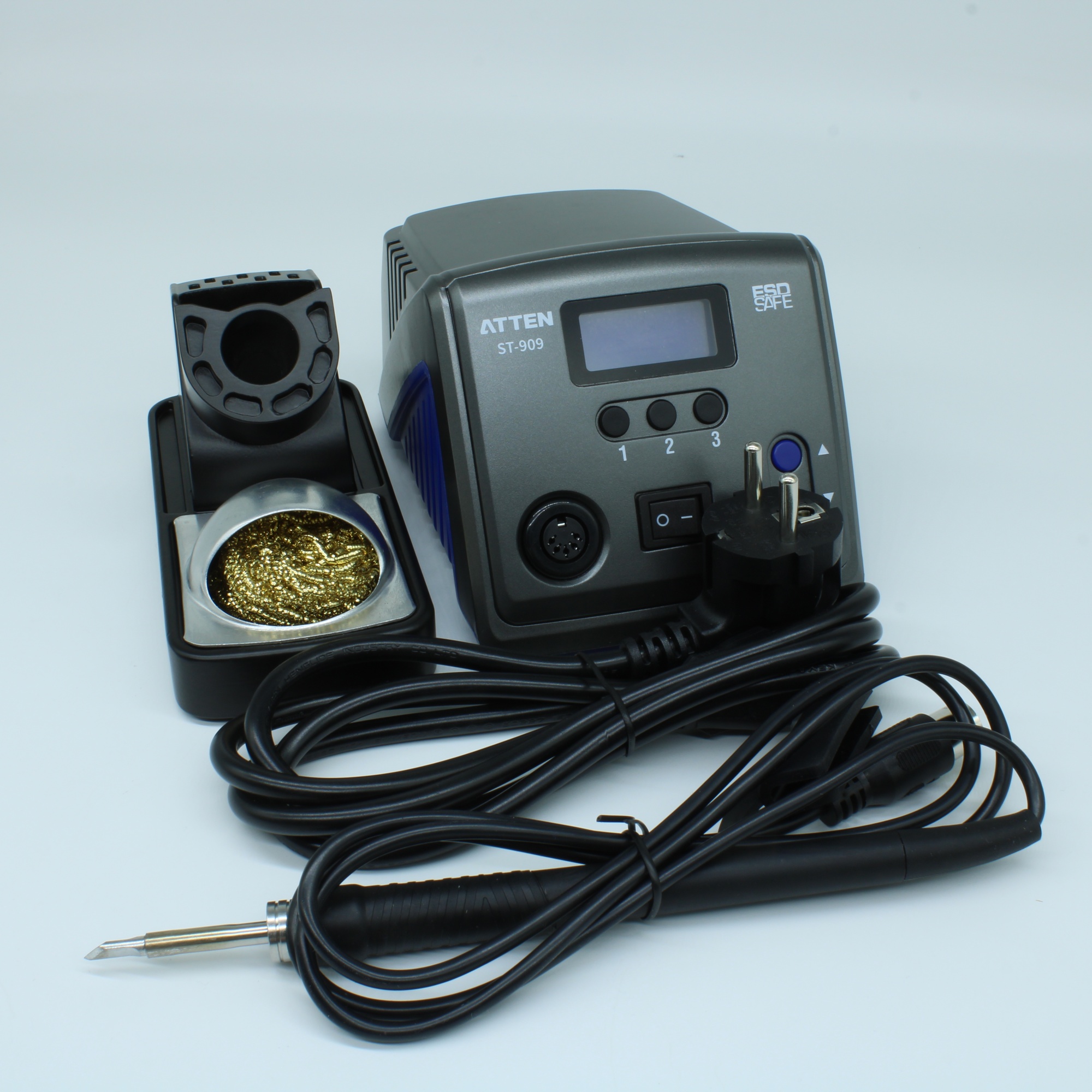 ST-909 - Паяльная станция 90Вт, 3 группы температур быстрого доступа, диапазон температур от 200°С до 500°С, микропроцессорное управление