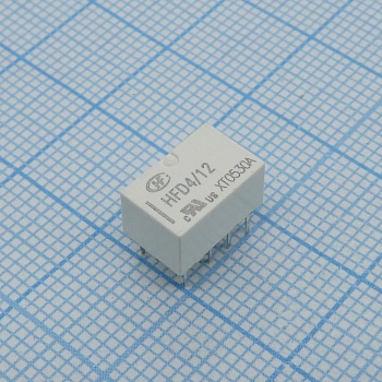 HFD4/12 - Реле DPDT (две контактных группы-два направления)  2А катушка 12В 1028Ом