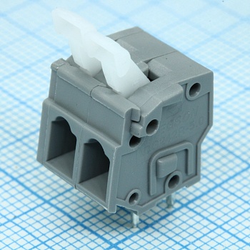 DG242R-5.0-02P-11-00A(H) - Нажимной безвинтовой клеммный блок 2 контакта. Зажим типа зажимная клеть. Серия DG242R-5.0