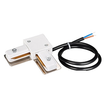 Коннектор угловой с питанием LGD-2TR-CON-L-POWER-WH (C) 040228 - Угловой белый коннектор для соединения 2TRA (на 2 провода) треков LGD под углом 90 градусов с возможностью подвода питания. Размеры 70.5x70.5 мм (35-сторона квадрата). Габариты 70 х 70 х 15 