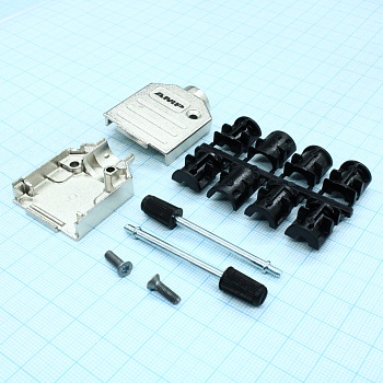 1478762-9 - Кожух для разъема D-Sub 9pin с удлиненными винтами, Серия Amplimite, DE, 180°, Корпус из Металла