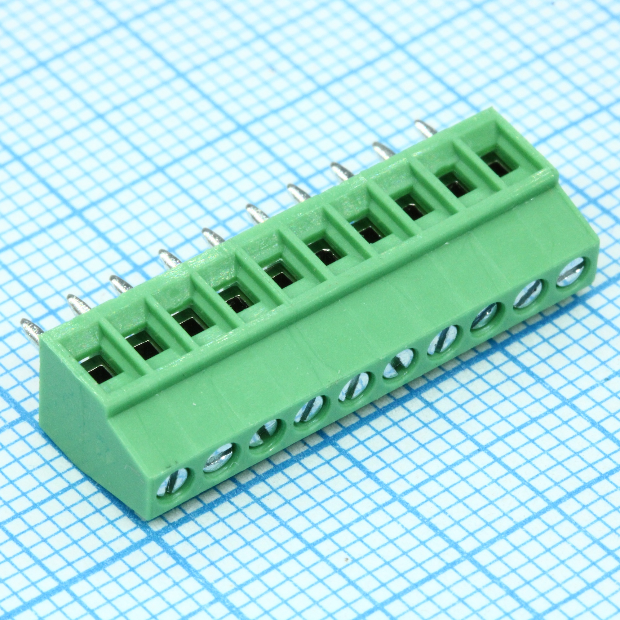 DG308-2.54-10P-14-00A(H) - Винтовой клеммный блок c рельефной обоймой, 10 контактов. Серия DG308-2.54