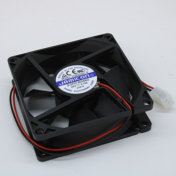 JF0825S2H-R - Вентилятор 24В 80х80х25мм, S 3000об/мин., 65.47 м3/час, 31дБ, подшипник скольжения, тип вывода - провод с разъемом