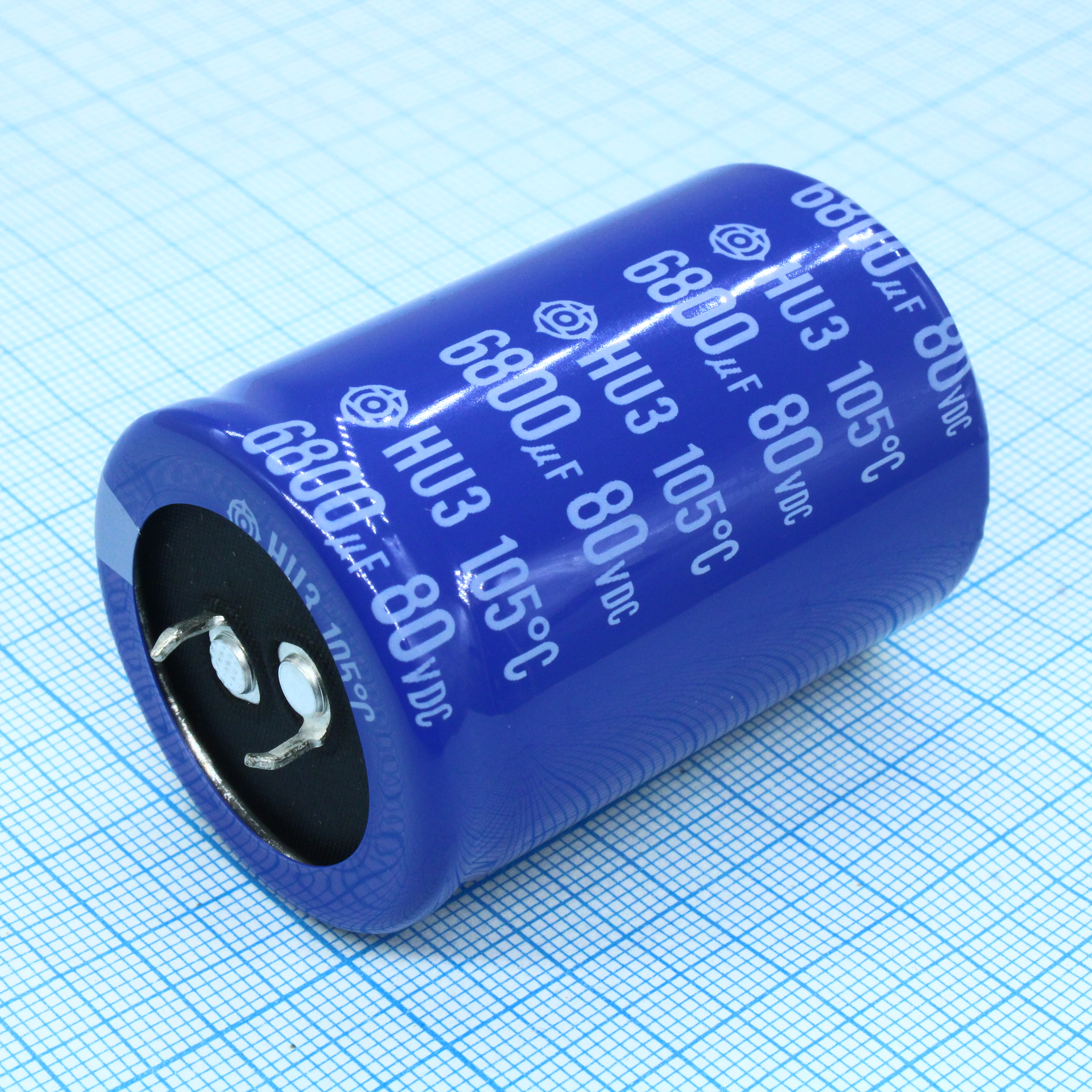 HU31K682MCAS7 - С защёлкиваемыми выводами 80V  6800uF ±20%, стандартные, 1690mA, -40...+105°С