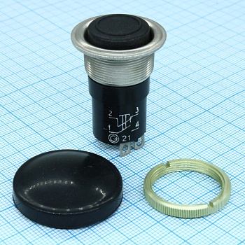 К-3-1П  20мм (металл) - 1 замыкание, 1 размыкание, черный протектор