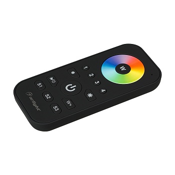 Сенсорный пульт Mini SR-2819 (RGBW 4 зоны) 016488 - Мультизонный пульт RF (868MHz) с сенсорным кольцом выбора цвета, 4 зоны управления. Черный матовый корпус. Используется с контроллерами SR-1009xx. Размеры 120х55х17 мм. Держатель в комплекте. Аналогичные