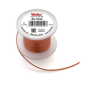 DESOLDERING WICK 1,5MM 30M - Оплетка для отпайки с флюсом, 1.5мм, длина 30м