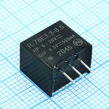 R-78E3.3-0.5 - Преобразователь DC/DC, без изоляции, вход 6-28В: выход 3В 0,5А 1Вт