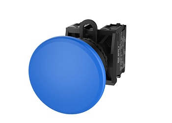 Кнопка грибовидная (синяя) TS2510-0FM40-S20 - Кнопка грибовидная, без блокировки, без подсветки, пластиковое переднее кольцо, с мгновенным нажатием, с контактной группой 2NO, диаметр головки кнопки 40 мм, диаметр посадочного отверстия: 22 мм, цвет: синий