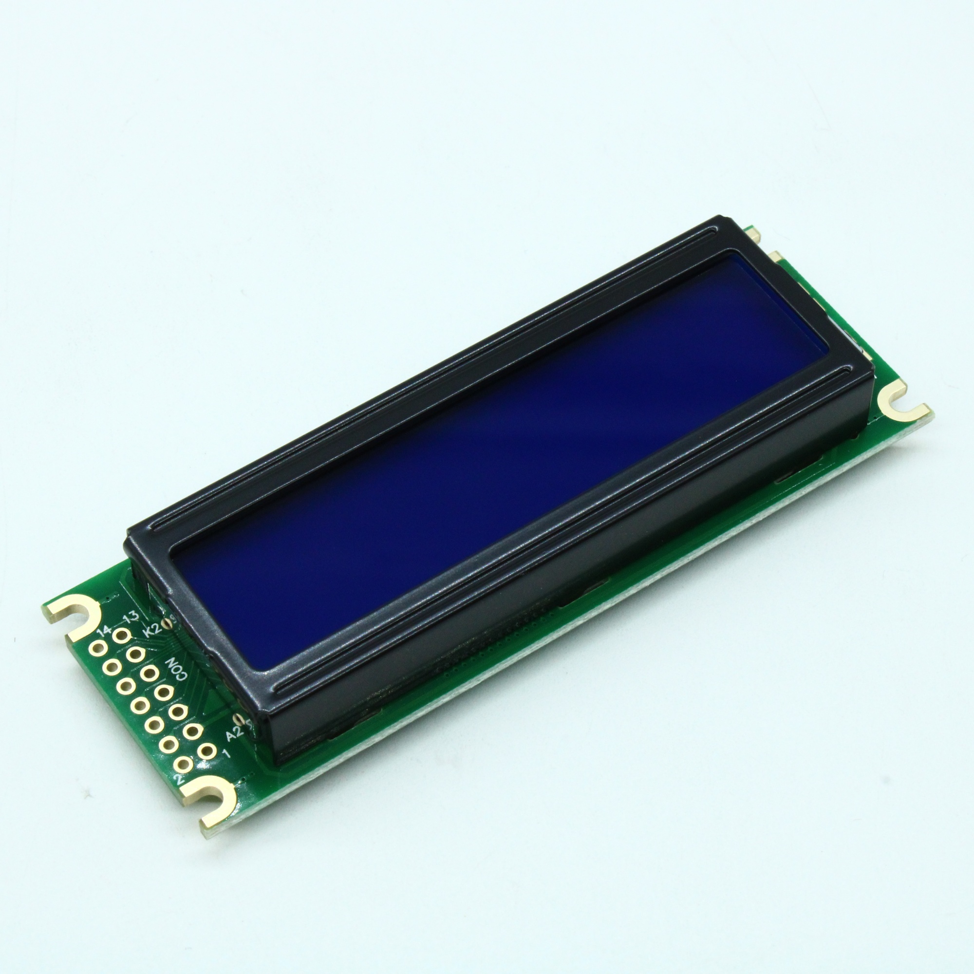 WH1602D-TML-CT# - ЖКИ знакосинтезирующий 16 x 2, STN Синий Негативный/прозрачный светодиодная подсветка Белая, размеры 85x30 мм, видимая область 66x16 мм, -20...70°C