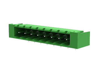 Вилочный разъем на плату MC-PA5.08H24-I-0002 - Вилочный разъем, горизонтальный, на плату, шаг: 5.08 мм, 24 полюса, фиксация на плате пайкой, исполнение: с дополнительной фиксацией на плате, 320V, 18A, цвет: зеленый