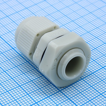 Кабельный ввод M12-G - Кабельный ввод, M12х1,5, диапазон зажимаемых проводников: 3 - 6.5 мм, SW 15 мм, пластик, серый