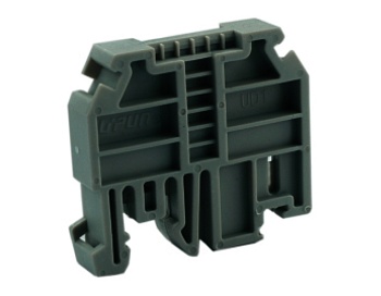 Концевой стопор UD1(BK) - Концевой стопор на рейку DIN35, тип зажима: защелка, ширина: 9,5 мм, цвет: серый, пластик