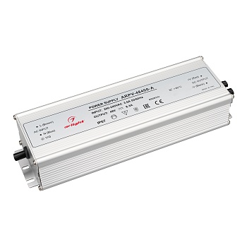 Блок питания ARPV-48400-A (48V, 8.3A, 400W) 028367(1) - Источник напряжения с гальванической развязкой для светодиодных изделий. Входное напряжение 200-240 VAC. Выходные параметры: 48 В, 8,3 А, 400 Вт. Встроенный PFC >0,5. Герметичный алюминиевый корпус I