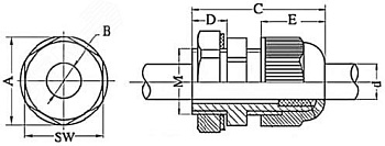 Ввод кабельный Dкаб. 9-14мм IP68 PG16 с контргайкой (розн. уп.2шт) 52900R