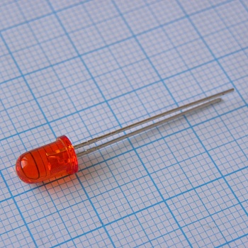 L-7113NT - Светодиод 5мм/оранжевый/610нм/40-80мкд/прозрачный оранжевый/20°