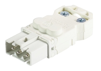 Разъем GESIS GST 15i3SS1 ZR1 WS - Вилочный разъем на кабель диам. 5,5 - 9 мм, 3 полюса, винтовая фиксация, номинальное напряжение: 250V, номинальный ток: 16A, цвет: белый, серия gesis GST15i3