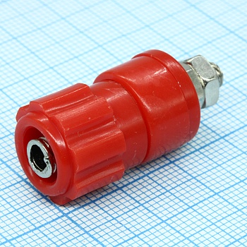 BP-122-R-EN - Гнездо на панель BANANA Jack красное