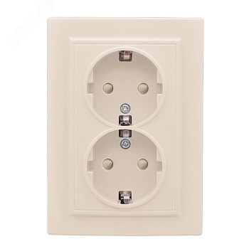 Розетка 2-мест. СП с/з 16А бежевый с защ. штор. Минск ERR16-128-200