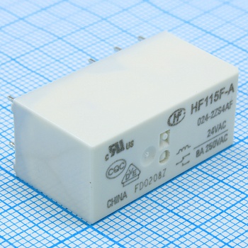 HF115F-A/024-2ZS4AF - Реле силовое 8А две группы на переключение катушка 24В