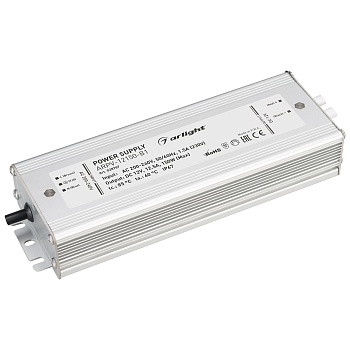 Блок питания ARPV-12150-B1 (12V, 12,5A, 150W) 028787 - Источник напряжения с гальванической развязкой для светодиодных изделий. Входное напряжение 200-240 VAC. Выходные параметры: 12 В, 12,5 А, 150 Вт. Встроенный PFC >0,5. Герметичный алюминиевый корпус I