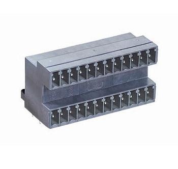 Вилка Wiecon 8513 SEG 12/24 W OB - Вилочный разъем, горизонтальный, на плату, шаг 3,5 мм, 2 этажа, 12 полюсов, фиксация на плате пайкой, 250V, 8А, без маркировки, цвет: черный, серия 8513 SEG