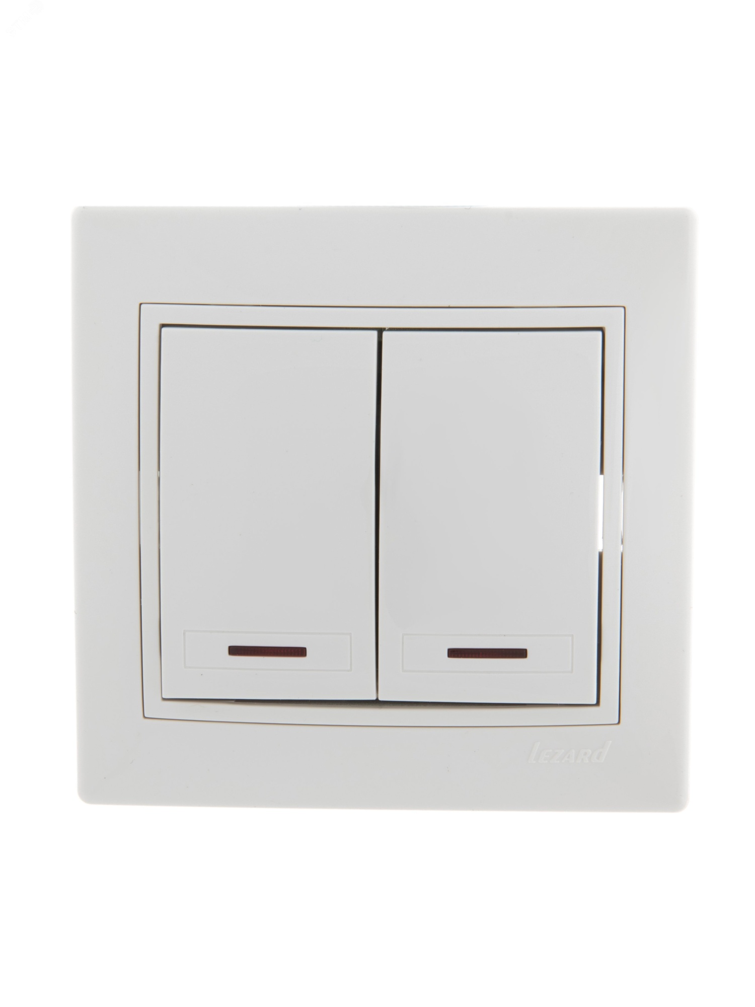 Выключатель 2-кл. СП Mira 10А IP20 с подсветкой с бел. вставкой бел. 701-0202-112