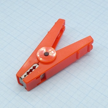 AG-250/R - Зажим "Крокодил" с изолятором (красный), 50А, 80мм