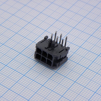 430450600 - Разъем типа провод-плата, 3 мм, 6 контакт(-ов), Штыревой Разъем, Серия Micro-Fit 3.0