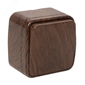 Выключатель 1-клавишный ОП Минск 10А тёмное дерево EGV10-021-40