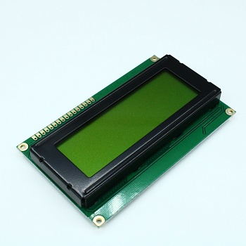 WH2004A-YYH-CT# - ЖКИ знакосинтезирующий 20 x 4, STN Желто-зеленый Позитивный/прозрачно-отражающий светодиодная подсветка желто-зеленая размеры 98x60 мм, видимая область 77x25.2 мм, -20...70°C, контактные площадки сверху 16 выводов
