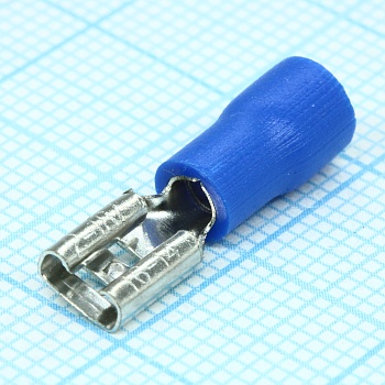 FDD2-187(8) - Клемма ножевая авто(м) 4.8мм.пров.1,5-2,5мм. изолированная Blue