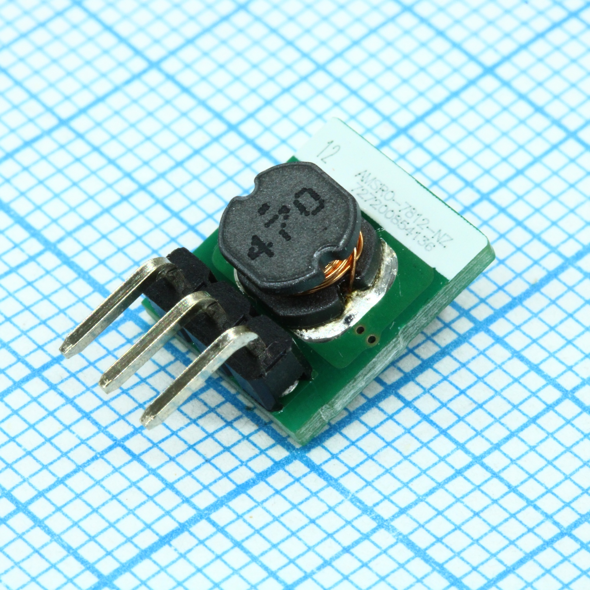 AMSRO-7812-NZ - Импульсный стабилизатор, 6Вт, вход 15…36В DC, выход 12В/0,5А, SIP3 на плату, рабочая температура -40…+85°C, открытое исполнение