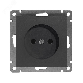 Розетка одноместная UNIVersal серия Афина б/з, с/у, 16А, 220В, графит (еврослот), механизм A0022-Gr